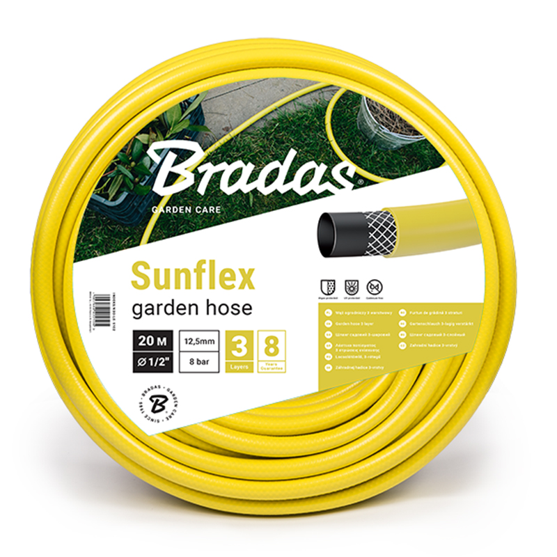 AIQ TOOLS II Furtun pentru apa cu insertie galben SUNFLEX (1/2-50M)